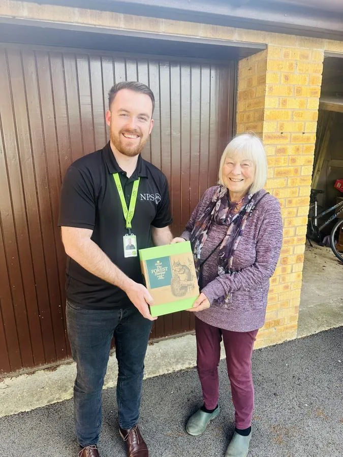 NPS team delivering customer hamper