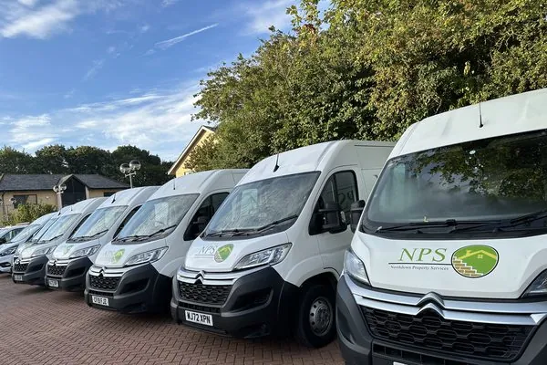 NPS operatives with branded van on site